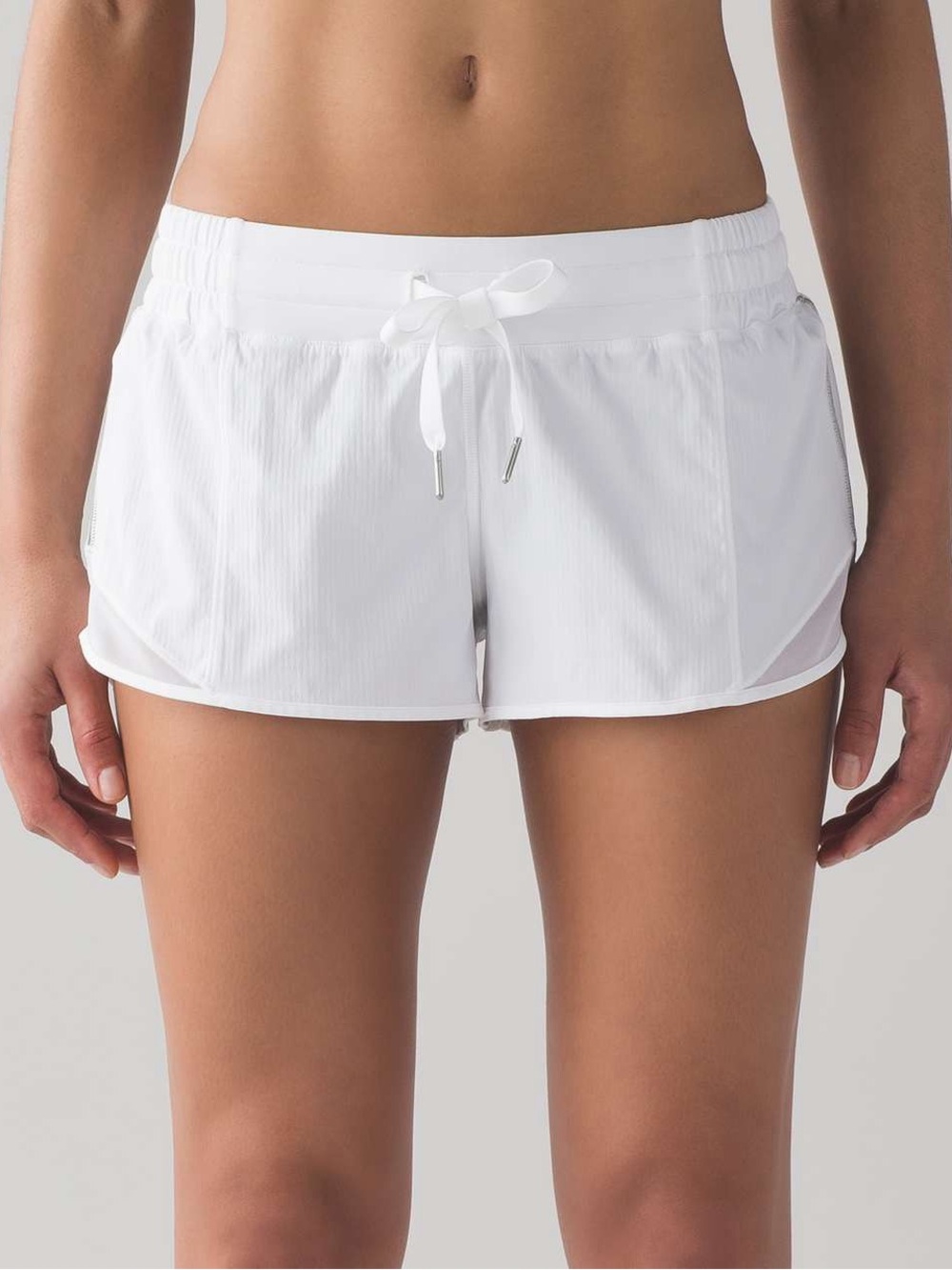 lululemon athletica Hotty Hot White Running Shorts with Drawcord
